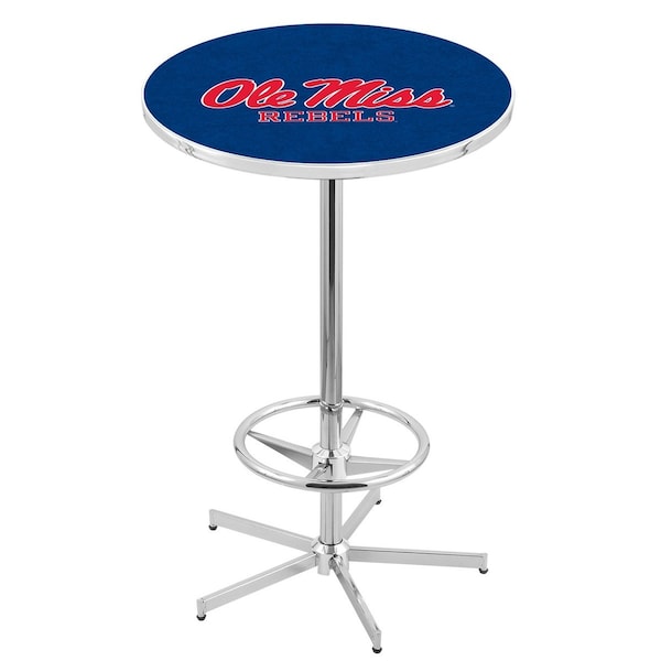 42" Chrome Ole' Miss Pub Table